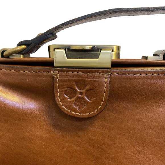 Patricia Nash Brown Leather Crossbody Bag With Adjustable Strap & Brass Hardware - Picture 4 of 7